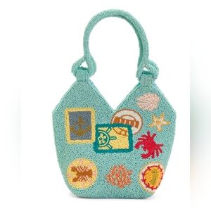 🩵🔹️Made In India 🔹️light blue Beaded Carinbean Dream Shoulder Bag